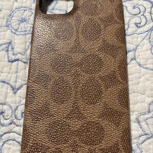 Coach Tan Patterned Phone Case